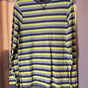 Tony Hawk Gray and Yellow Striped Sweater